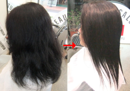 この写真のような縮毛矯正をされていた97%の美容室は進化したシステム:マレーア・レナータ縮毛矯正施術へ転換しています。なおこの施術に用いたミコノスは既に廃盤になりました。
