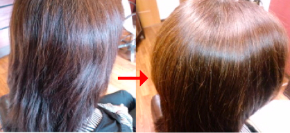 この写真のような縮毛矯正をされていた97%の美容室は進化したシステム:マレーア・レナータ縮毛矯正施術へ転換しています。なおこの施術に用いたミコノスは既に廃盤になりました。