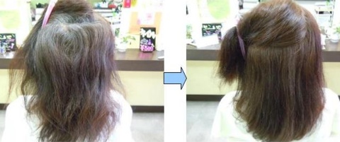 この写真のようなサプリカラーをしていた97%の美容室は進化したシステム:マレーア・レナータカラーへ転換しています。なおこの施術に用いたミコノスは既に廃盤になりました。