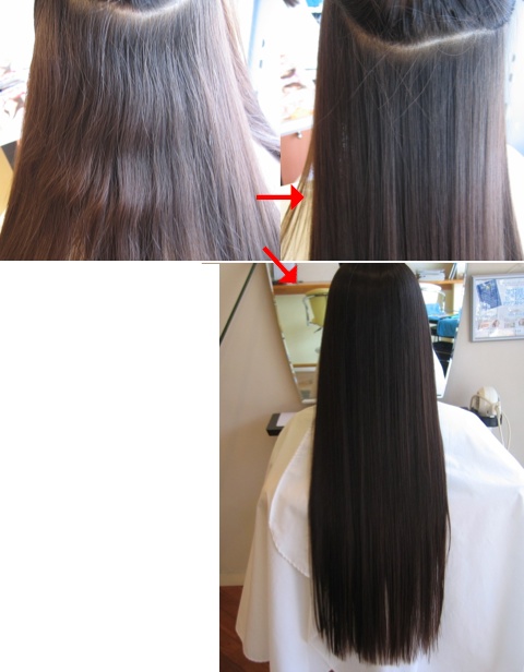この写真のような縮毛矯正をされていた97%の美容室は進化したシステム:マレーア・レナータ縮毛矯正施術へ転換しています。なおこの施術に用いたミコノスは既に廃盤になりました。