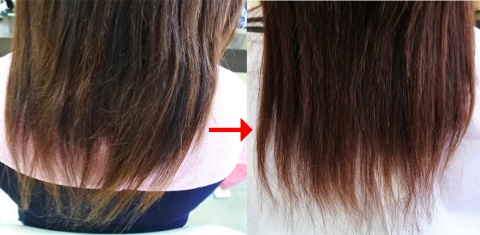 この写真のように縮毛矯正をされていた90%以上の美容室は進化したシステム:マレーア・レナータ縮毛矯正施術へ転換しています。なおこの施術に用いたミコノスは既に廃盤となっています。