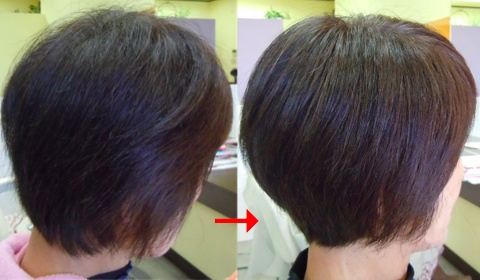 この写真のようなサプリカラーをしていた97%の美容室は進化したシステム:マレーア・レナータカラーへ転換しています。なおこの施術に用いたミコノスは既に廃盤になりました。