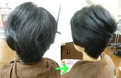 この写真のようなクイックストレートをしていた97%の美容室は進化したシステム:マレーア・レナータストレートへ転換しています。なおこの施術に用いたミコノスは既に廃盤になりました。